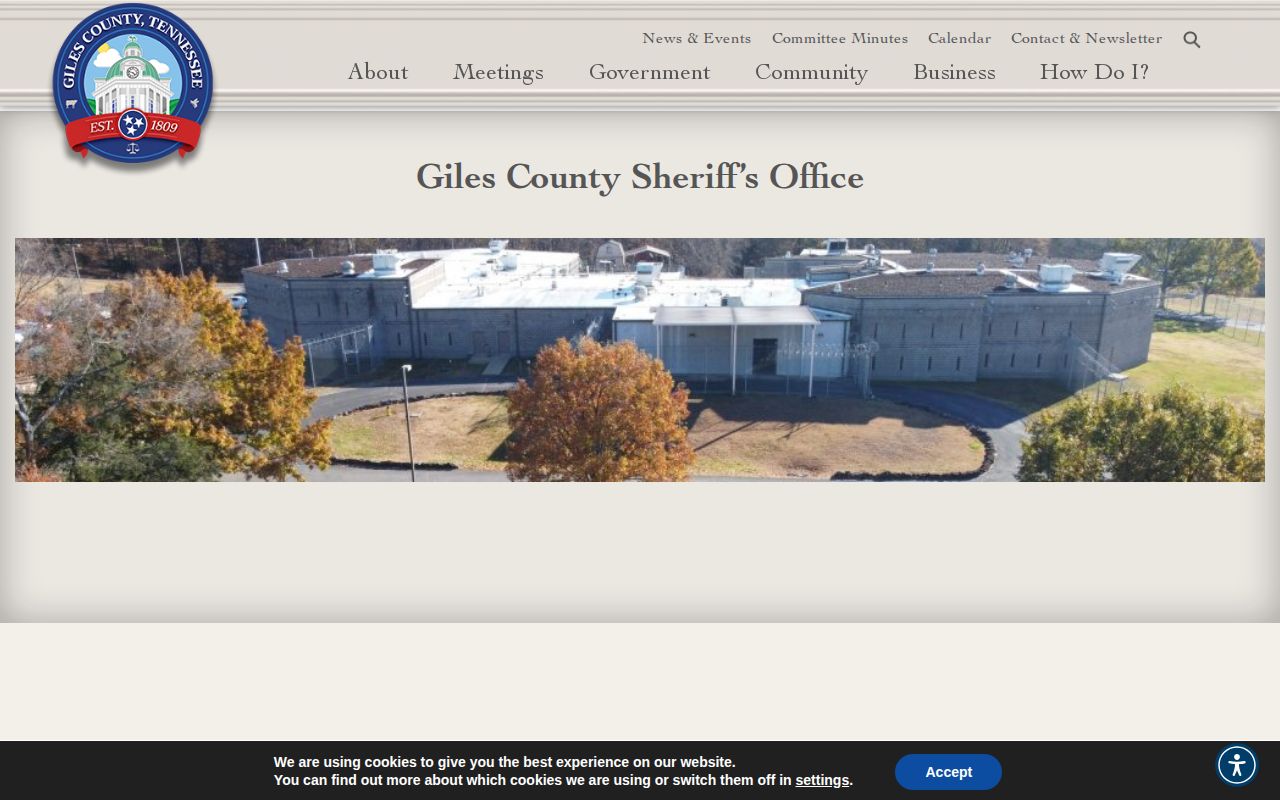 Giles County sheriff and jail booking records source